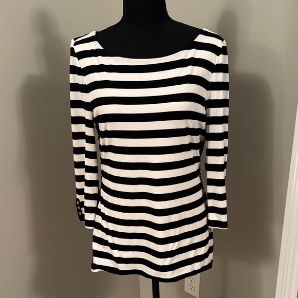 White House Black Market Striped Long Sleeve Top - Picture 1 of 5